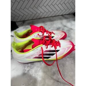 adidas F50 League FG/MG – Unisex Soccer Cleats White Black Solor Red IE1289 10.5